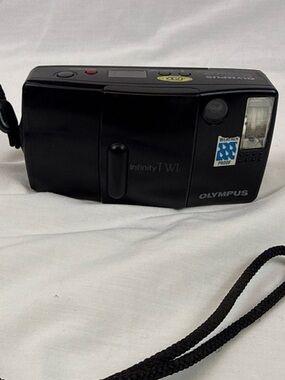 Vintage Olympus Infinity TWIN Waterproof Compact Point-and-Shoot Camera - Black